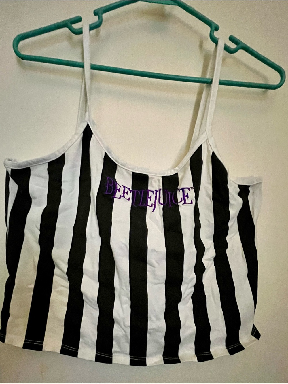 Beetlejuice crop tank top